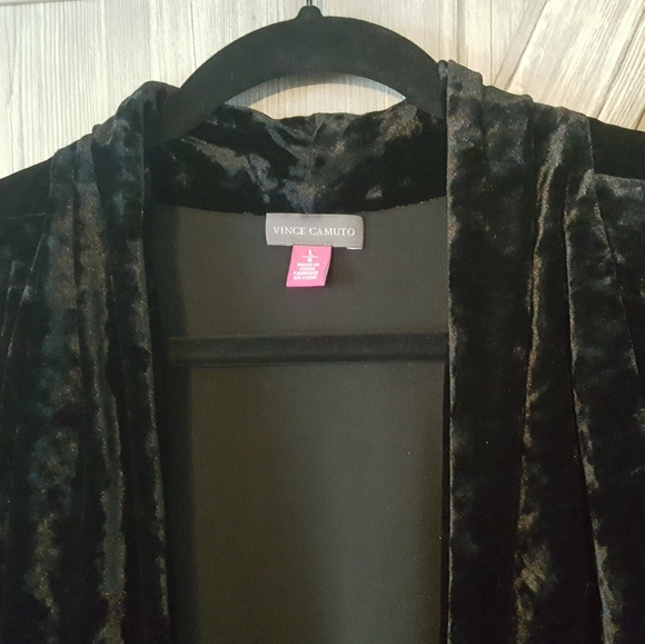 Vince Camuto Black Velvet Open Jacket L - Picture 4 of 8